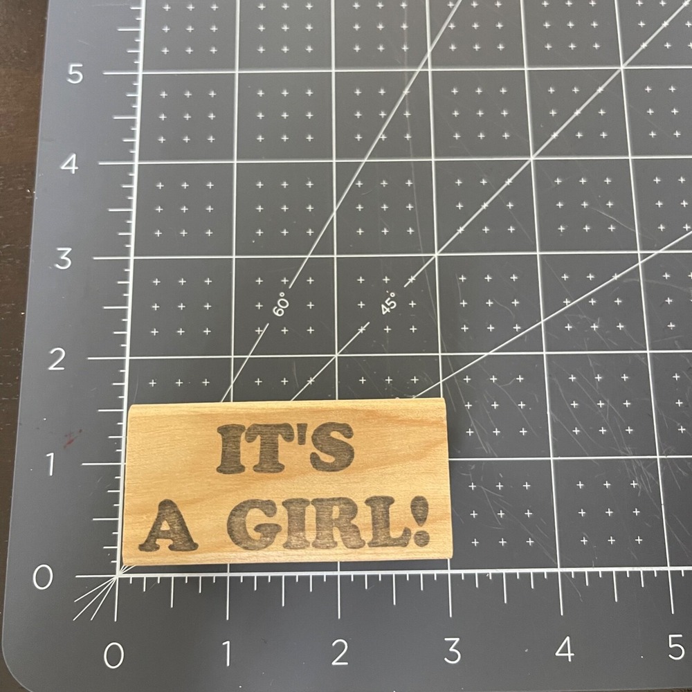 Vintage IT'S A GIRL! Rubber Stamp